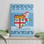 Fiji Christmas Canvas Wall Art Fijian Masi Marau na Kerisimasi! - Blue