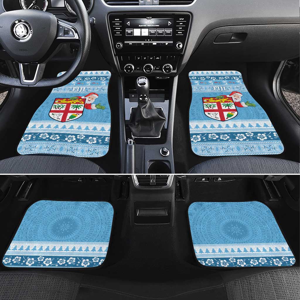 Fiji Christmas Car Mats Fijian Masi Marau na Kerisimasi! - Blue