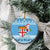 Fiji Christmas Ceramic Ornament Fijian Masi Marau na Kerisimasi! - Blue