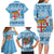 Fiji Christmas Family Matching Long Sleeve Bodycon Dress and Hawaiian Shirt Fijian Masi Marau na Kerisimasi! - Blue