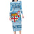 Fiji Christmas Family Matching Long Sleeve Bodycon Dress and Hawaiian Shirt Fijian Masi Marau na Kerisimasi! - Blue