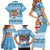 Fiji Christmas Family Matching Short Sleeve Bodycon Dress and Hawaiian Shirt Fijian Masi Marau na Kerisimasi! - Blue