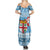 Fiji Christmas Family Matching Summer Maxi Dress and Hawaiian Shirt Fijian Masi Marau na Kerisimasi! - Blue