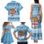 Fiji Christmas Family Matching Tank Maxi Dress and Hawaiian Shirt Fijian Masi Marau na Kerisimasi! - Blue