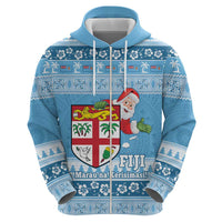 Fiji Christmas Hoodie Fijian Masi Marau na Kerisimasi! - Blue