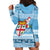 Fiji Christmas Hoodie Dress Fijian Masi Marau na Kerisimasi! - Blue