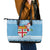 Fiji Christmas Leather Tote Bag Fijian Masi Marau na Kerisimasi! - Blue