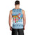 Fiji Christmas Men Tank Top Fijian Masi Marau na Kerisimasi! - Blue