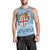 Fiji Christmas Men Tank Top Fijian Masi Marau na Kerisimasi! - Blue