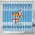 Fiji Christmas Shower Curtain Fijian Masi Marau na Kerisimasi! - Blue