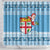 Fiji Christmas Shower Curtain Fijian Masi Marau na Kerisimasi! - Blue