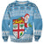 Fiji Christmas Sweatshirt Fijian Masi Marau na Kerisimasi! - Blue