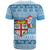 Fiji Christmas T Shirt Fijian Masi Marau na Kerisimasi! - Blue