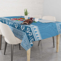 Fiji Christmas Tablecloth Fijian Masi Marau na Kerisimasi! - Blue