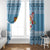 Fiji Christmas Window Curtain Fijian Masi Marau na Kerisimasi! - Blue