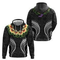 Black Tonga Ngatu Kahoa Lei Hoodie LT14 - Polynesian Pride