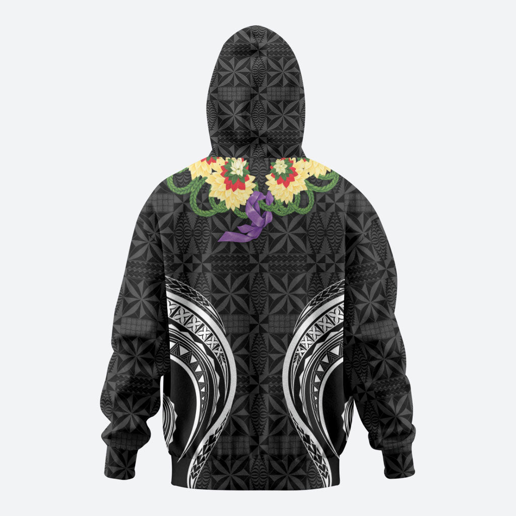 Black Tonga Ngatu Kahoa Lei Hoodie LT14 - Polynesian Pride