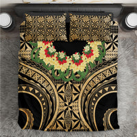 Grunge Gold Tonga Ngatu Kahoa Lei Bedding Set LT14 Gold - Polynesian Pride