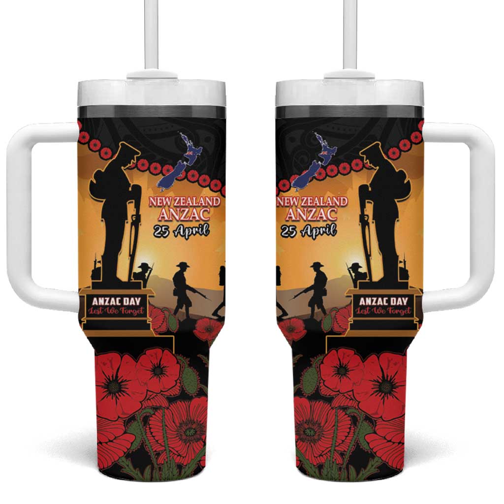 New Zealand Anzac Tumbler With Handle Maori Camouflage Mix Poppies We Will Remember Them