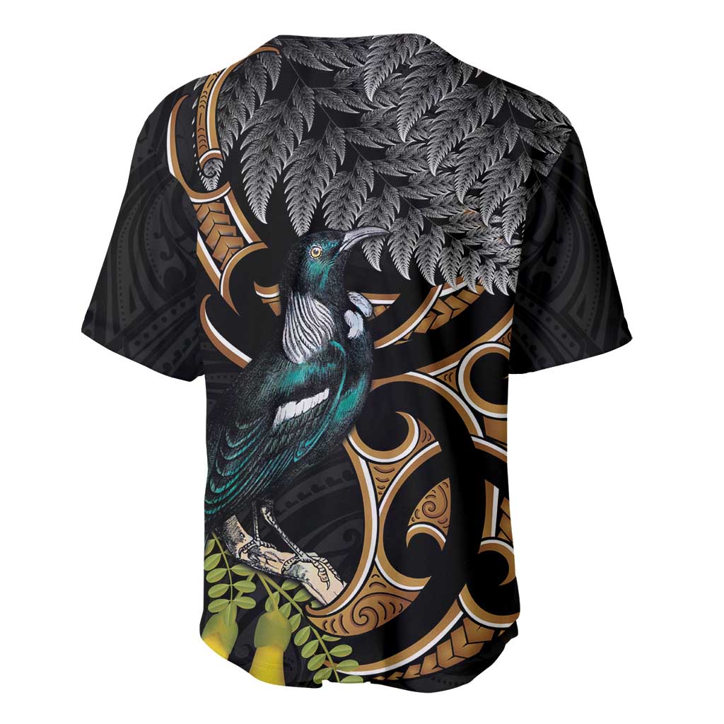 Aotearoa Kowhai Tui Bird Baseball Jersey Maori Ngaru With Silver Fern