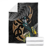 Aotearoa Kowhai Tui Bird Blanket Maori Ngaru With Silver Fern LT14 - Polynesian Pride