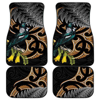 Aotearoa Kowhai Tui Bird Car Mats Maori Ngaru With Silver Fern LT14 - Polynesian Pride