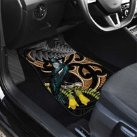 Aotearoa Kowhai Tui Bird Car Mats Maori Ngaru With Silver Fern LT14 - Polynesian Pride