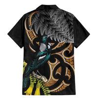 Aotearoa Kowhai Tui Bird Family Matching Mermaid Dress and Hawaiian Shirt Maori Ngaru With Silver Fern