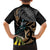 Aotearoa Kowhai Tui Bird Family Matching Off Shoulder Maxi Dress and Hawaiian Shirt Maori Ngaru With Silver Fern