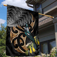 Aotearoa Kowhai Tui Bird Garden Flag Maori Ngaru With Silver Fern LT14 - Polynesian Pride