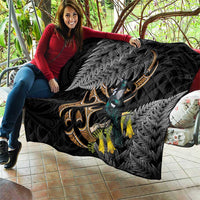 Aotearoa Kowhai Tui Bird Quilt Maori Ngaru With Silver Fern