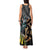 Aotearoa Kowhai Tui Bird Tank Maxi Dress Maori Ngaru With Silver Fern