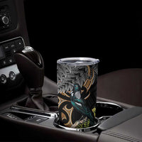 Aotearoa Kowhai Tui Bird Tumbler Cup Maori Ngaru With Silver Fern LT14 - Polynesian Pride