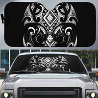 Black Ngaru Taniko With Aotearoa Maori Tattoo Auto Sun Shade - Polynesian Pride