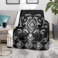 Black Ngaru Taniko With Aotearoa Maori Tattoo Blanket LT14 - Polynesian Pride
