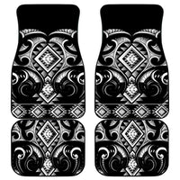 Black Ngaru Taniko With Aotearoa Maori Tattoo Car Mats LT14 - Polynesian Pride