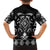 Black Ngaru Taniko With Aotearoa Maori Tattoo Family Matching Off Shoulder Maxi Dress and Hawaiian Shirt