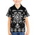 Black Ngaru Taniko With Aotearoa Maori Tattoo Family Matching Off Shoulder Maxi Dress and Hawaiian Shirt