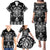Black Ngaru Taniko With Aotearoa Maori Tattoo Family Matching Puletasi and Hawaiian Shirt