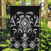Black Ngaru Taniko With Aotearoa Maori Tattoo Garden Flag LT14 Garden Flag Black - Polynesian Pride
