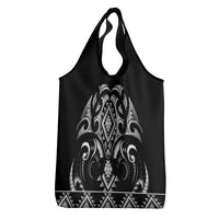 Black Ngaru Taniko With Aotearoa Maori Tattoo Grocery Bag