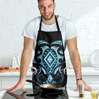 Blue Ngaru Taniko With Aotearoa Maori Tattoo Apron - Polynesian Pride