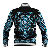Blue Ngaru Taniko With Aotearoa Maori Tattoo Baseball Jacket LT14 - Polynesian Pride