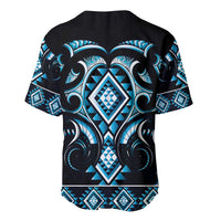 Blue Ngaru Taniko With Aotearoa Maori Tattoo Baseball Jersey