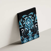 Blue Ngaru Taniko With Aotearoa Maori Tattoo Canvas Wall Art LT14 - Polynesian Pride
