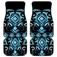 Blue Ngaru Taniko With Aotearoa Maori Tattoo Car Mats LT14 - Polynesian Pride