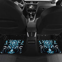 Blue Ngaru Taniko With Aotearoa Maori Tattoo Car Mats LT14 Set 2pcs - Back Blue - Polynesian Pride