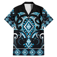 Blue Ngaru Taniko With Aotearoa Maori Tattoo Family Matching Mermaid Dress and Hawaiian Shirt
