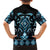 Blue Ngaru Taniko With Aotearoa Maori Tattoo Family Matching Off Shoulder Maxi Dress and Hawaiian Shirt