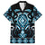 Blue Ngaru Taniko With Aotearoa Maori Tattoo Family Matching Off Shoulder Maxi Dress and Hawaiian Shirt